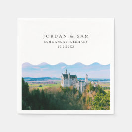 ノイシュワンシュタイン城結婚のカクテルナプキン スタンダードカクテルナプキン