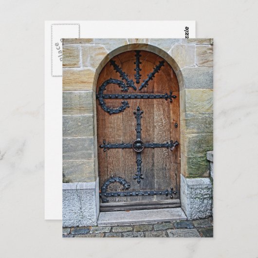 ノイシュヴァンシュタイン城の城の郵便はがきのドア ポストカード (正面/裏面)