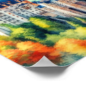 ノイシュヴァンシュタイン城ドイツの水彩画 ポスター (角)