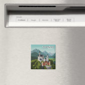 ノイシュヴァンシュタイン城ドイツ旅行抽象芸術 マグネット (インサイチュ (食洗機))