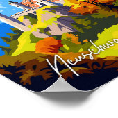 ノイシュヴァンシュタイン城ヴィンテージ旅行イラストレーション ポスター (角)