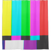 ノイズのある信号テレビ画面なし シャワーカーテン (正面)