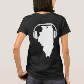 ノイズの多いプロダクションズブラック・ウィメンズTシャツ Tシャツ (裏面)