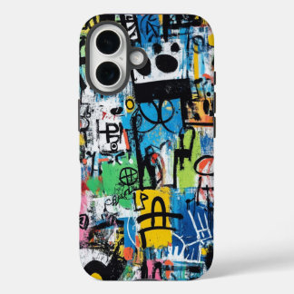 ノイズの多いラインインスパイアグラフィッティアートフォンケース iPhone 16ケース