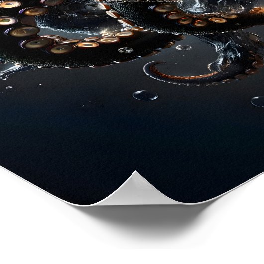 ノイルタコファンタジーダークイカ超現実触手 ポスター (角)