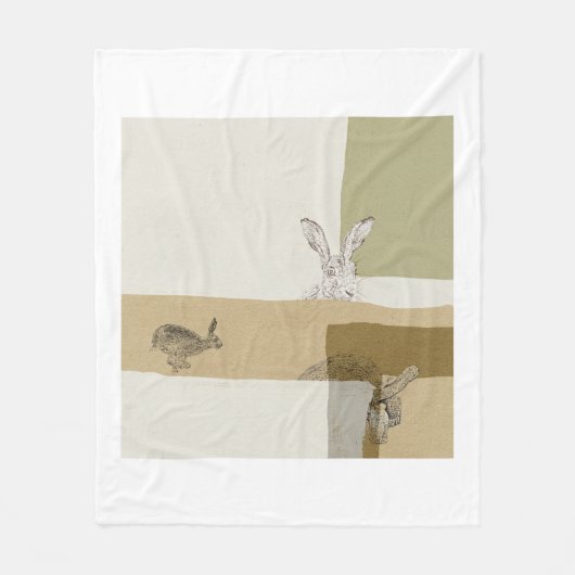 ノウサギおよびカメアイソーポスの寓話 フリースブランケット (正面)
