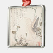 ノウサギおよびタンポポ、Kubo Shunmanの日本のな芸術 メタルオーナメント (左)