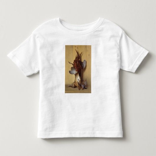 ノウサギが付いている静物画 トドラーTシャツ (正面)