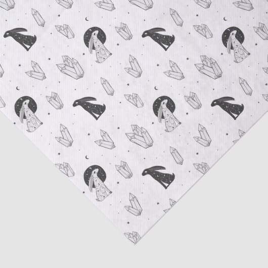 ノウサギのティッシュペーパーを熟視する月 薄葉紙 (詳細)