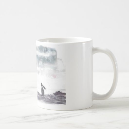 ノウサギのマグを熟視する月 コーヒーマグカップ (右)