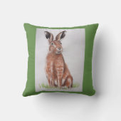 ノウサギの水彩画 クッション (裏面)