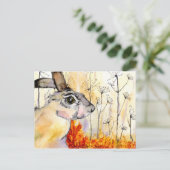 ノウサギの芸術カード(a388) ポストカード (スタンド正面)