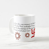 ノウサギKrishna、およびBahaiの祈りの言葉 コーヒーマグカップ (正面左)