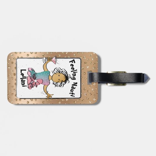 ノウティ感じバラ金ゴールドトロピカルきらきら光るクルーズ ラゲッジタグ (裏面横)