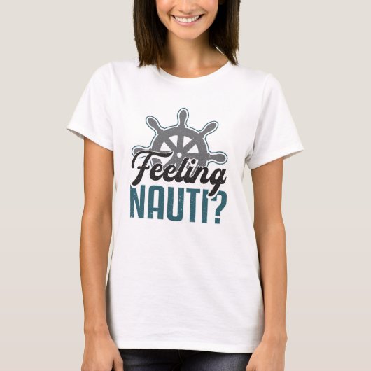 ノウティ感じボート航行船長おもしろい Tシャツ (正面)