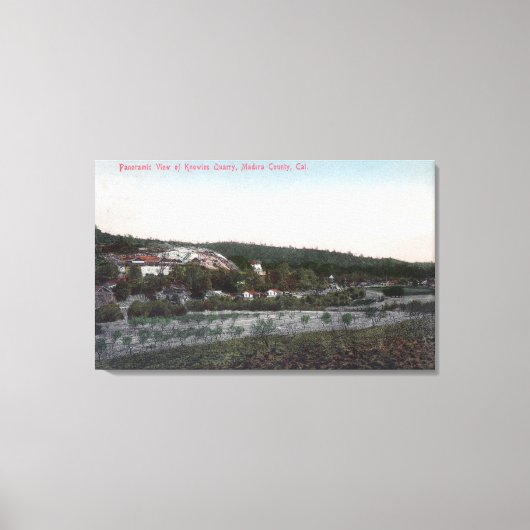 ノウルズ花崗岩の採石場の空中表示 キャンバスプリント (正面)