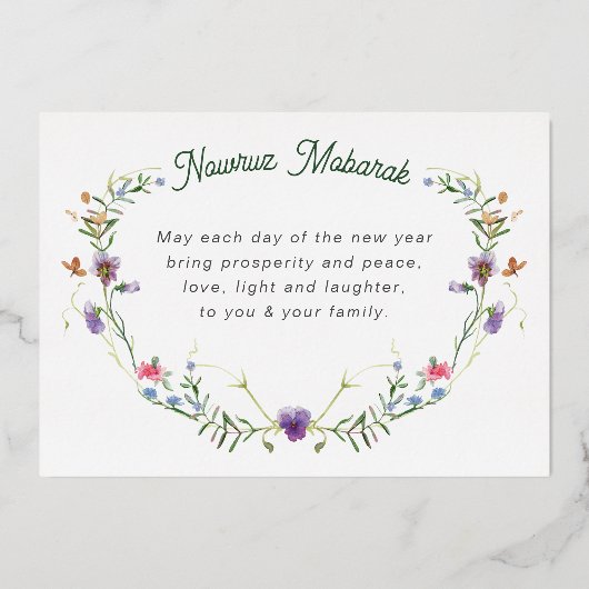 ノウルーズの野の花 箔シーズンカード (裏面)