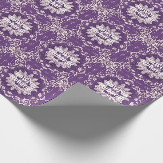 ノウルーズペルシャ新年ディナーパーティーギフトバイオレット ラッピングペーパー (角)