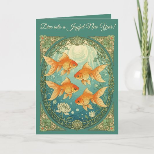 ノウルーズ（Nowruz）お祝いの金魚の優雅さ カード (正面)