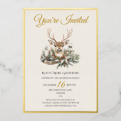 ノエエレガントル素朴クリスマス招待状フォイルカード 箔招待状 (正面)