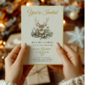 ノエエレガントル素朴クリスマス招待状フォイルカード 箔招待状