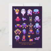 ノエオンロボット 2歳の誕生日パーティー 男の子 女の子 面白い 招待状 (裏面)