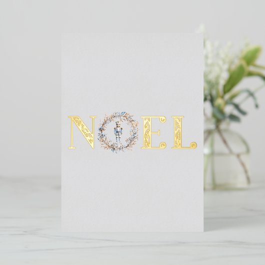 ノエルエレガントクリスマスくるみ割りバレエ写真 箔シーズンカード (立ち正面)