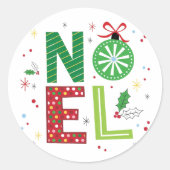 ノエルカラフルクリスマスデザイン ラウンドシール (正面)