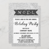 ノエルカンパニーホリデーパーティーグレイシルバーグリッター 招待状 (正面/裏面)