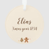 ノエルクリスマスジンジャーブレッドリースイラストレーション写真 オーナメント (裏面)