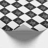 ノエルスタークリスマスホリデーチェッカーボードデザイン ラッピングペーパー (角)