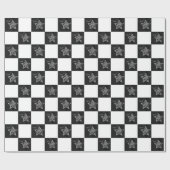 ノエルスタークリスマスホリデーチェッカーボードデザイン ラッピングペーパー (フラット)