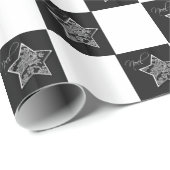 ノエルスタークリスマスホリデーチェッカーボードデザイン ラッピングペーパー (ロールコーナー)