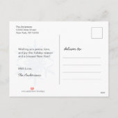 ノエルスノーフレークパステルダマスクフォト シーズンポストカード (裏面)