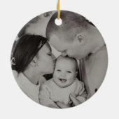 ノエルタイポグラフィクリスマスくるみ割りバレエ写真 セラミックオーナメント (裏面)