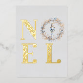 ノエルタイポグラフィクリスマスくるみ割りバレエ写真 箔シーズンカード (正面)