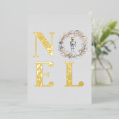 ノエルタイポグラフィクリスマスくるみ割りバレエ写真 箔シーズンカード (立ち正面)