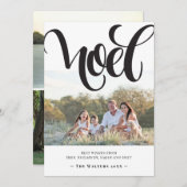 ノエルタイポグラフィフォトコラージュファミリークリスマス シーズンカード (正面/裏面)
