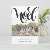 ノエルタイポグラフィフォトコラージュファミリークリスマス シーズンカード (スタンド正面)