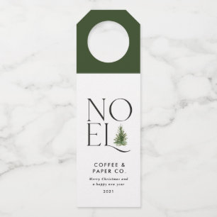 ノエルタイポグラフィモダンビジネスクリスマス ボトルネックタグ