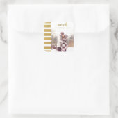 ノエルフェイク金ゴールドクリスマスタイポグラフィと写真 スクエアシール (バッグ)