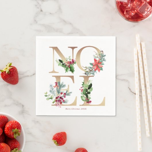 ノエルフローラメリークリスマス スタンダードカクテルナプキン (インサイチュ)