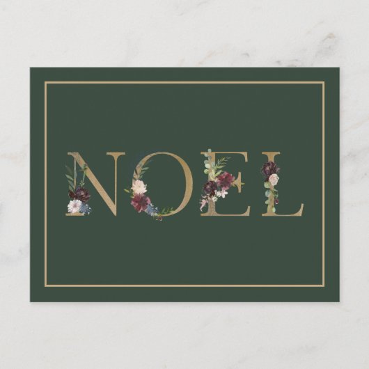 ノエルフローラ文字ホリデーグリーティング シーズンポストカード (正面)