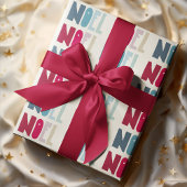 ノエルモダンクリスマスホリデーズフェスティバルワードアート ラッピングペーパー