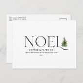 ノエルモダンタイポグラフィビジネスクリスマスホリデイ シーズンポストカード (正面/裏面)