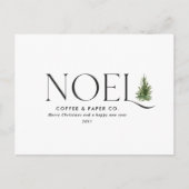 ノエルモダンタイポグラフィビジネスクリスマスホリデイ シーズンポストカード (正面)