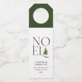 ノエルモダンタイポグラフィビジネスクリスマスホリデイ ボトルネックタグ (正面)