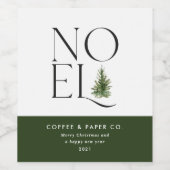 ノエルモダンタイポグラフィビジネスクリスマスホリデイ ワインラベル (シングルラベル)