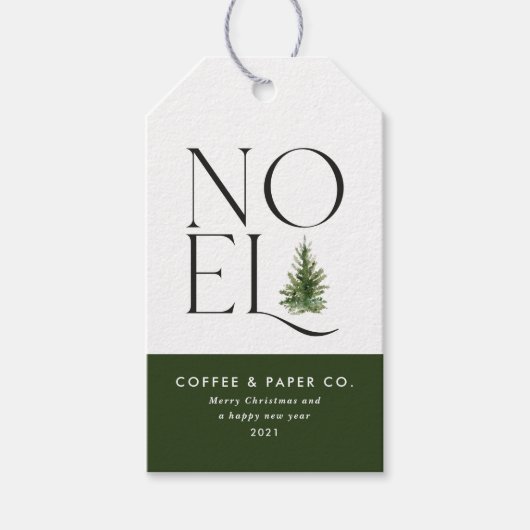 ノエルモダンタイポグラフィホ企業のリデイ ギフトタグ (正面)