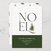 ノエルモダンタイポグラフィ企業のホリデークリスマス シーズンカード (正面/裏面)